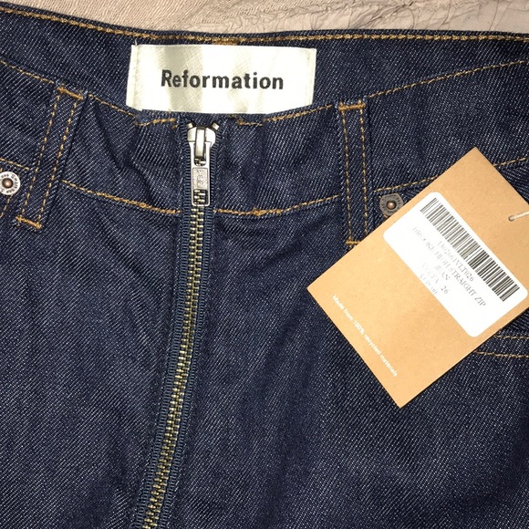 Reformation Brooke High Straight ZIP Jeans NWT - Picture 6 of 7